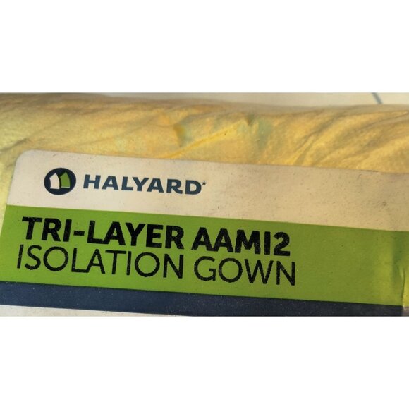 Isolation Gown 10 Pack Halyard Yellow Disposable Single Use Tri Layer AAMI2 - Picture 4 of 7